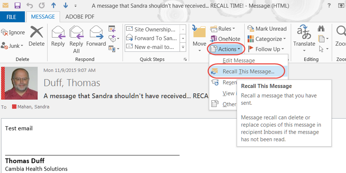 recall an email in outlook for mac 2018